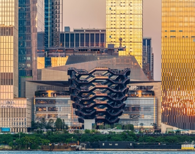 hudson yards new york city at twilight