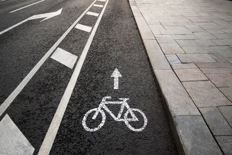 A bike lane on a road